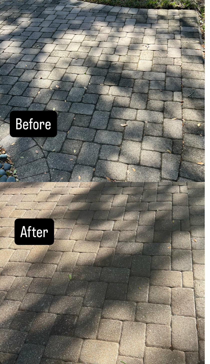 Before and after stone cleaning