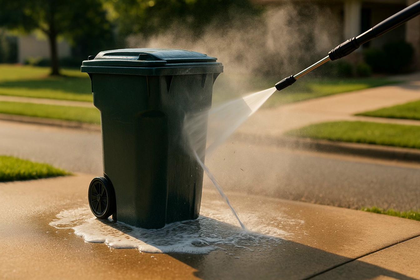 Waste container cleaning